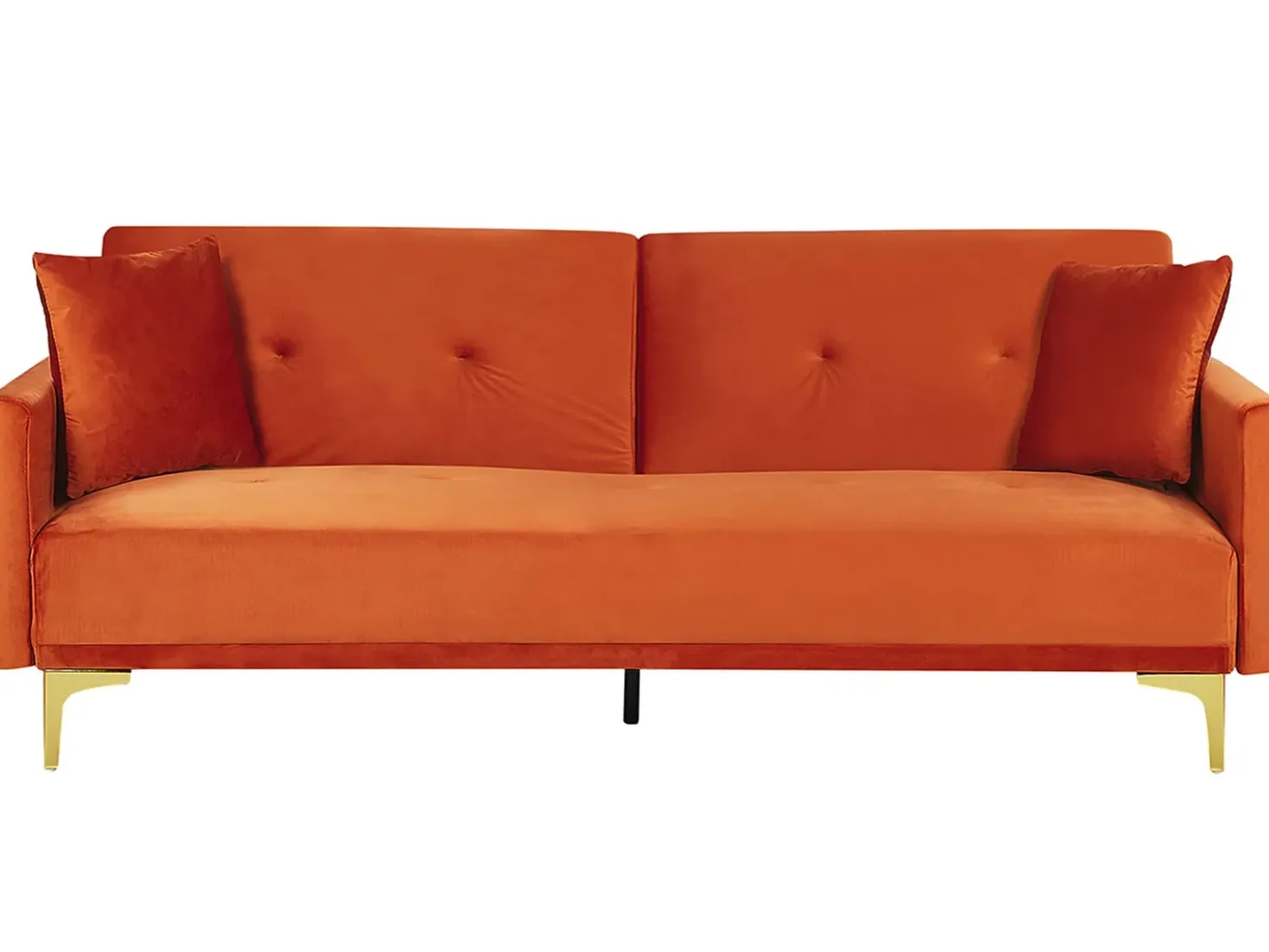 Divano letto 3 posti LUCAN Velluto Arancione