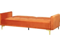 Divano letto 3 posti LUCAN Velluto Arancione