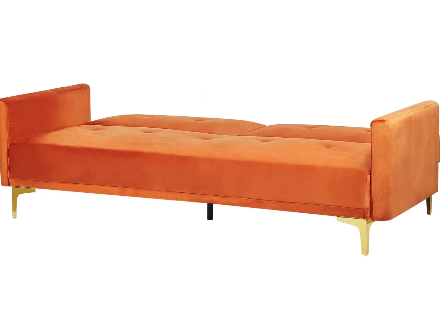 Divano letto 3 posti LUCAN Velluto Arancione