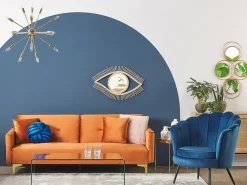 Divano letto 3 posti LUCAN Velluto Arancione