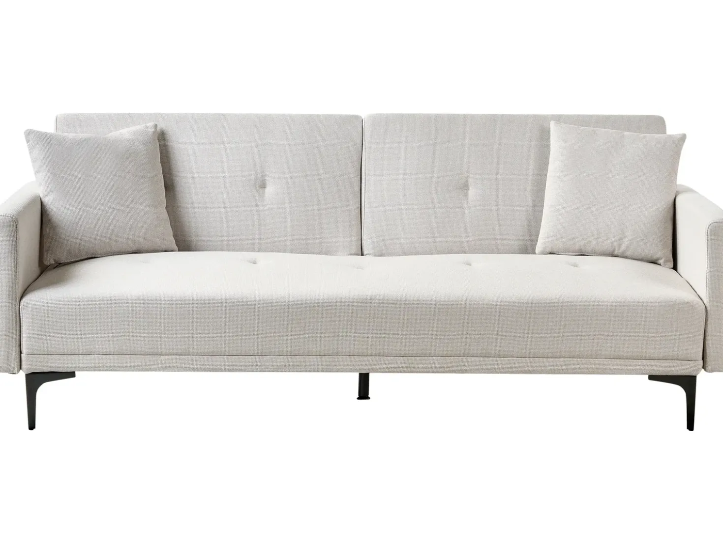 Divano letto 3 posti LUCAN Tessuto Beige chiaro