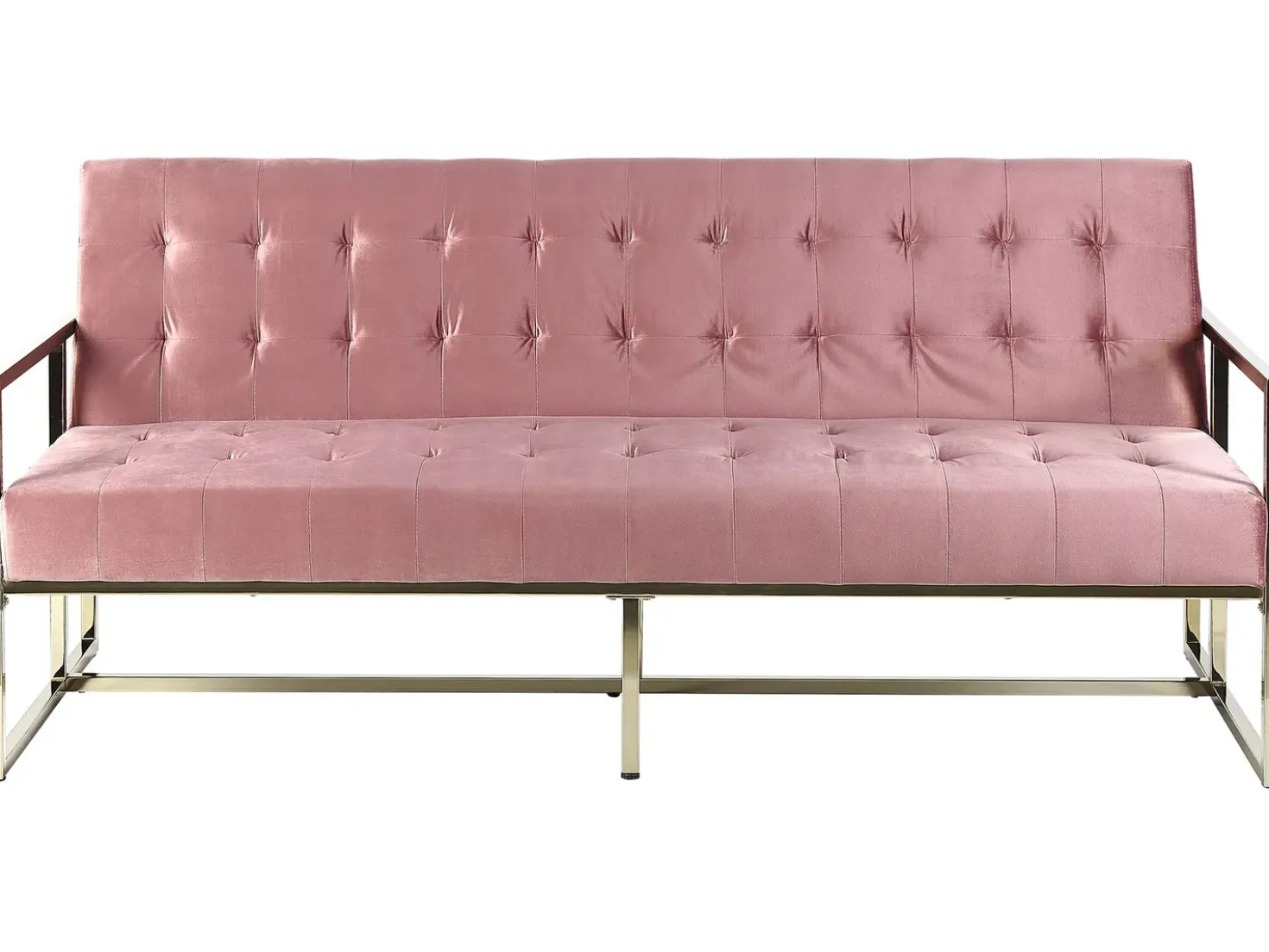 Divano letto 3 posti MARSTAL Velluto Rosa