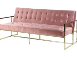 Divano letto 3 posti MARSTAL Velluto Rosa