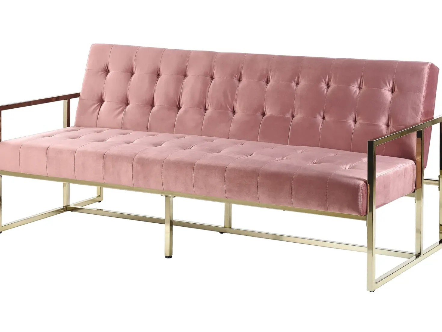 Divano letto 3 posti MARSTAL Velluto Rosa
