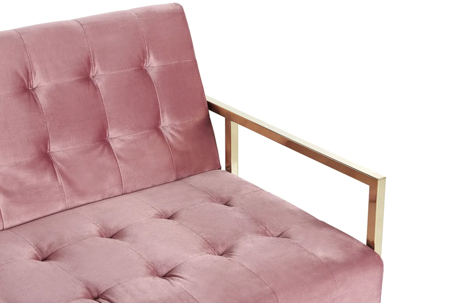 Divano letto 3 posti MARSTAL Velluto Rosa