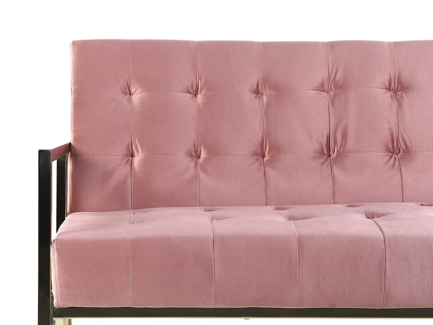 Divano letto 3 posti MARSTAL Velluto Rosa