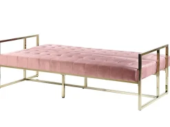 Divano letto 3 posti MARSTAL Velluto Rosa