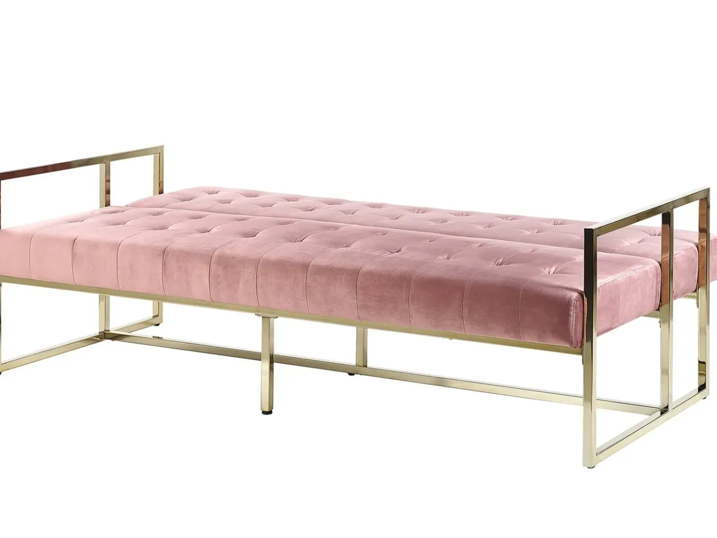 Divano letto 3 posti MARSTAL Velluto Rosa