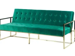 Divano letto 3 posti MARSTAL Velluto Verde smeraldo