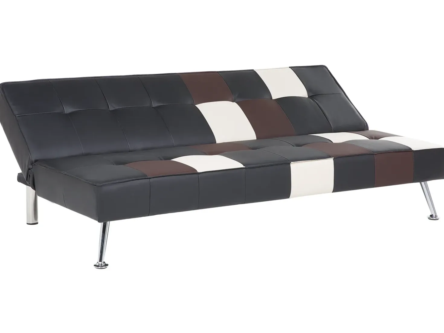 Divano letto 3 posti OLSKER Pelle sintetica Nero