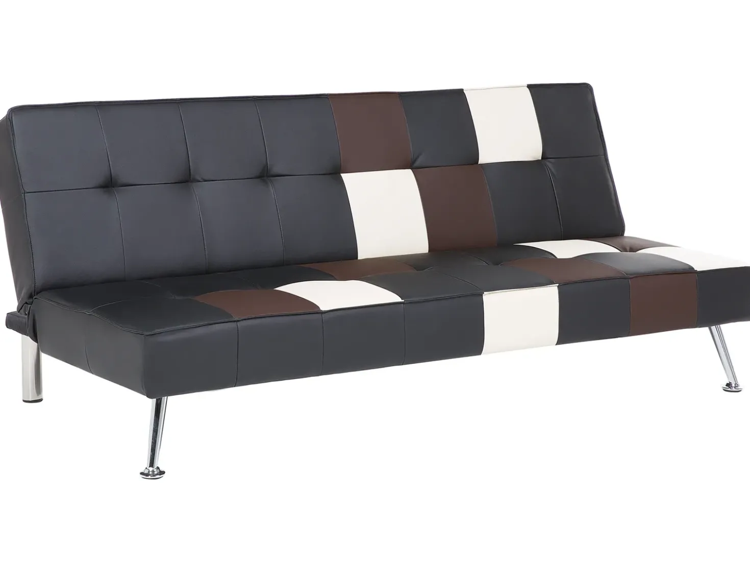 Divano letto 3 posti OLSKER Pelle sintetica Nero