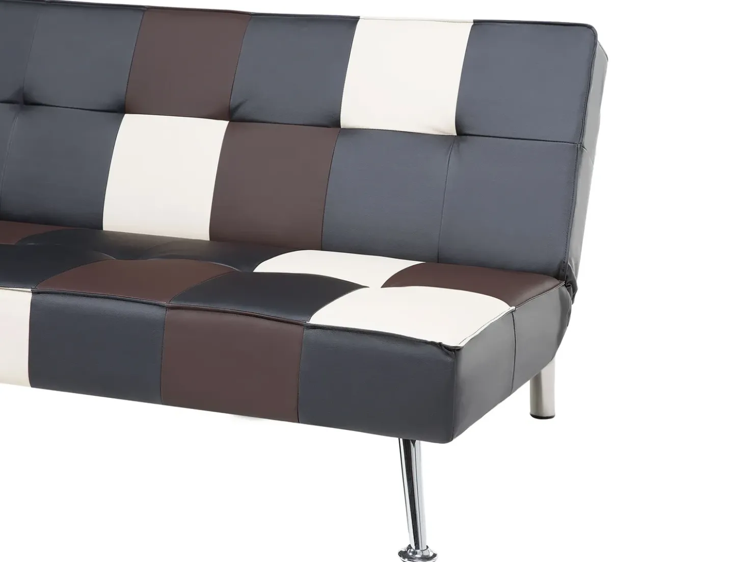 Divano letto 3 posti OLSKER Pelle sintetica Nero