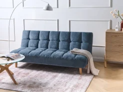 Divano letto 2 posti RISOR Tessuto Blu
