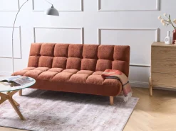 Divano letto 2 posti RISOR Tessuto Marrone dorato