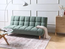 Divano letto 2 posti RISOR Tessuto Verde chiaro