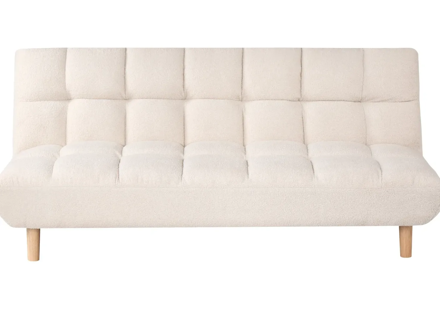 Divano letto 2 posti RISOR Bouclé Bianco sporco