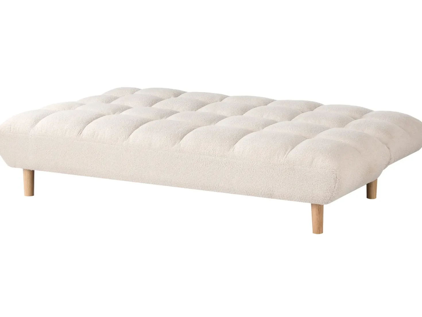 Divano letto 2 posti RISOR Bouclé Bianco sporco