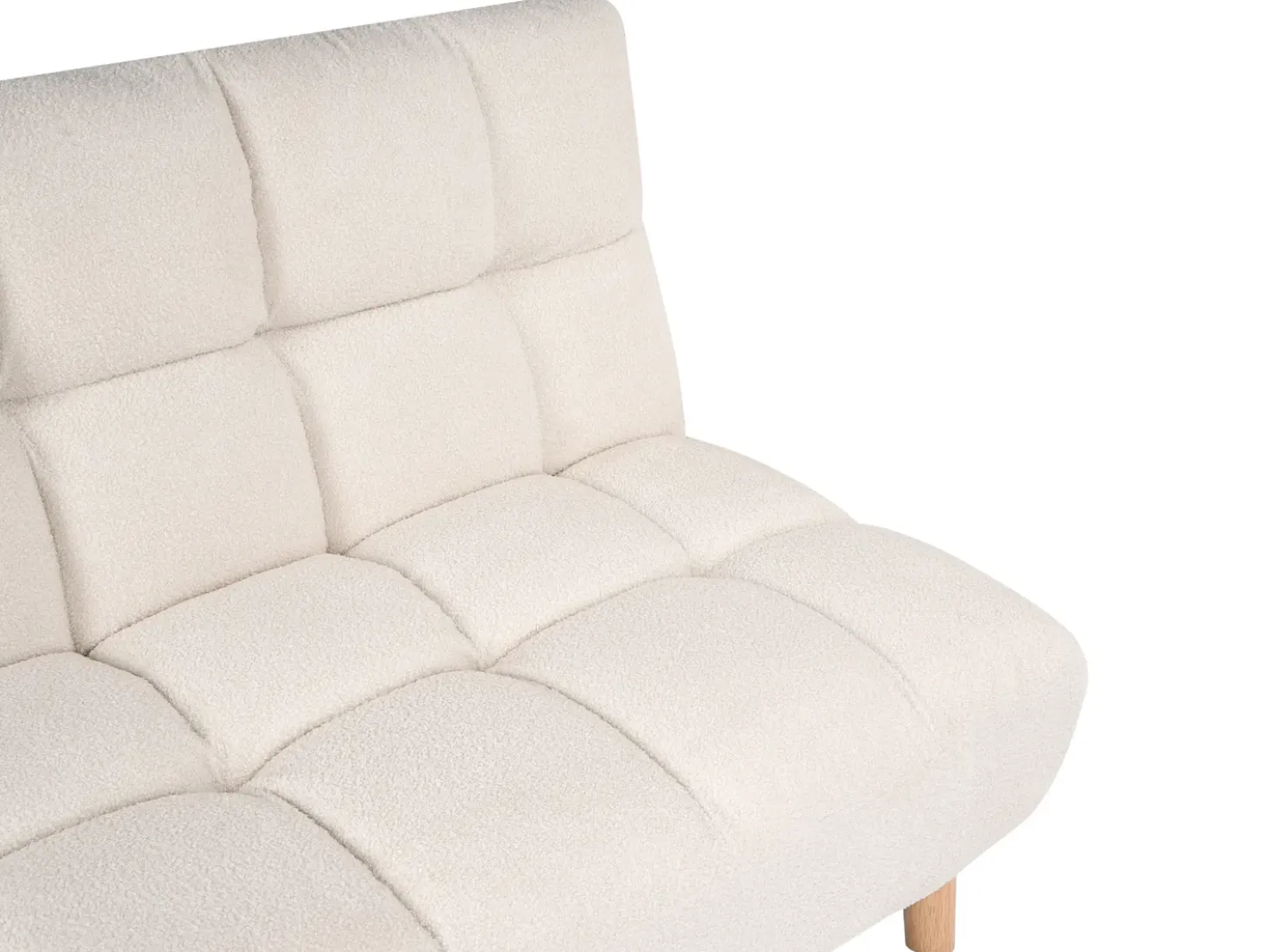 Divano letto 2 posti RISOR Bouclé Bianco sporco