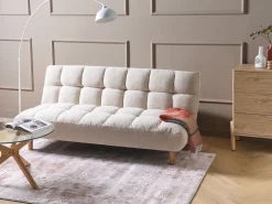 Divano letto 2 posti RISOR Bouclé Bianco sporco