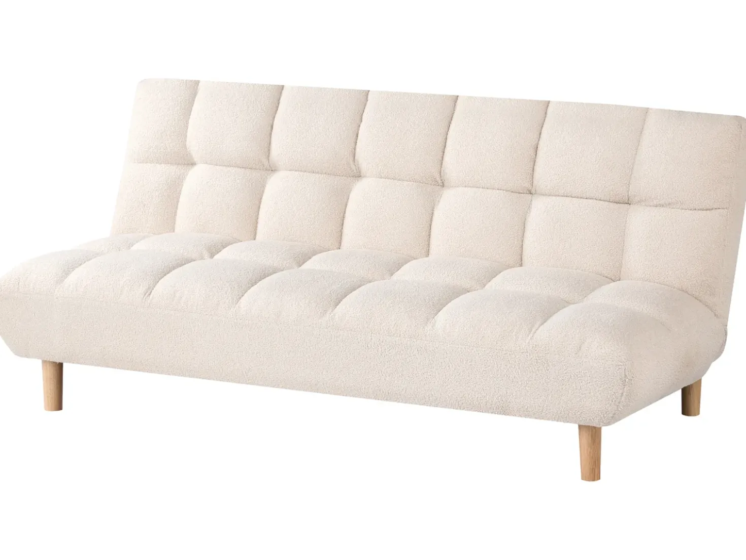 Divano letto 2 posti RISOR Bouclé Bianco sporco