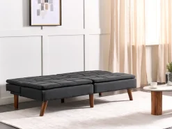 Divano letto 3 posti RONNE Tessuto Nero