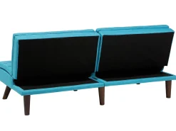Divano letto 3 posti RONNE Tessuto Turchese