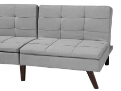 Divano letto 3 posti RONNE Tessuto Grigio chiaro
