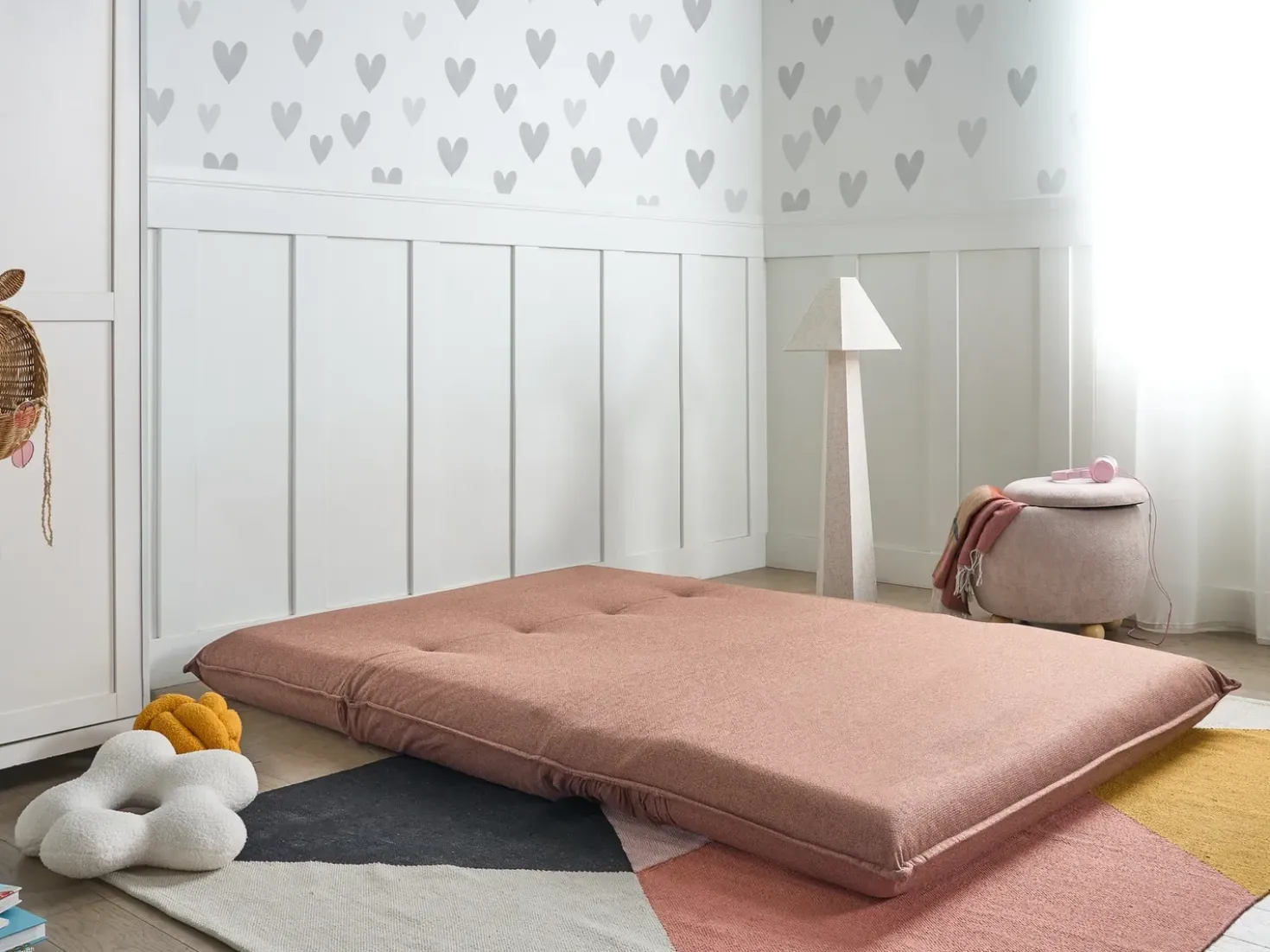 Divano letto 2 posti ROROS Lino sintetico Marrone