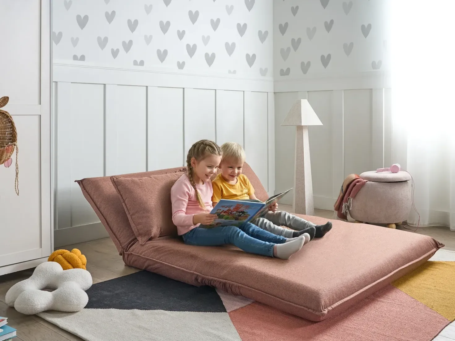 Divano letto 2 posti ROROS Lino sintetico Marrone