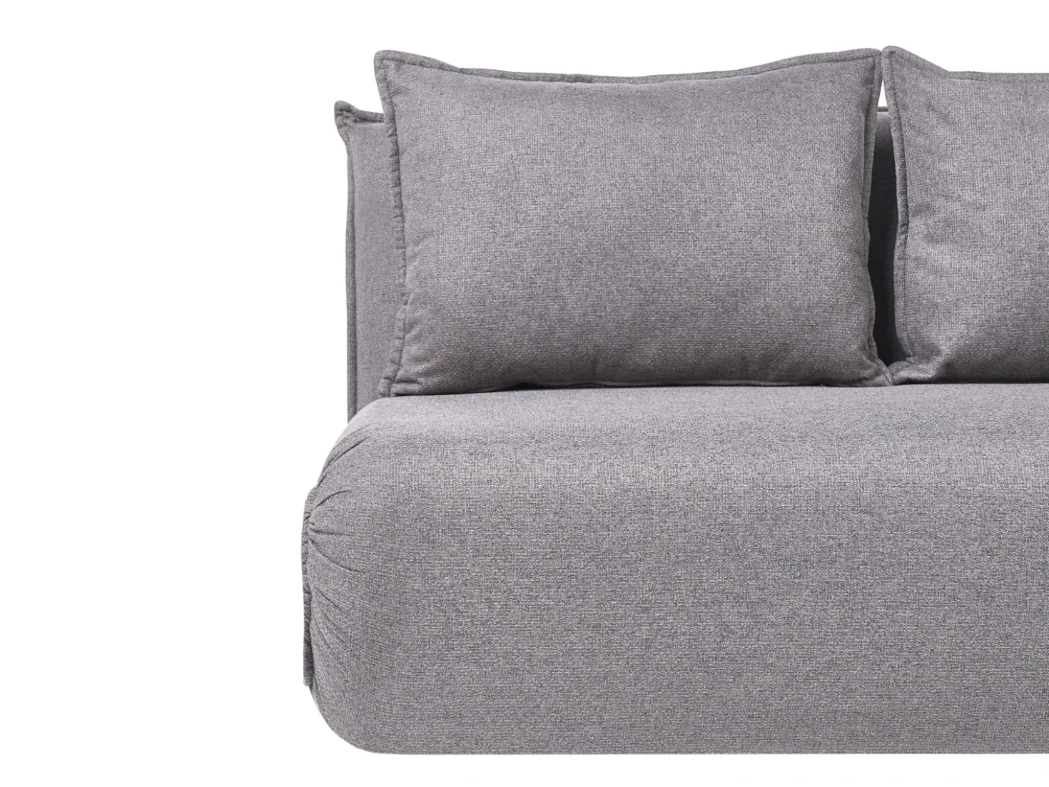 Divano letto 2 posti ROROS Lino sintetico Grigio scuro