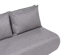 Divano letto 2 posti ROROS Lino sintetico Grigio scuro