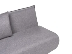 Divano letto 2 posti ROROS Lino sintetico Grigio scuro
