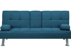 Divano letto 3 posti ROXEN Tessuto Blu
