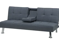 Divano letto 3 posti ROXEN Tessuto Grigio scuro
