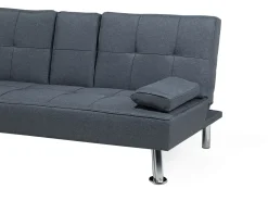 Divano letto 3 posti ROXEN Tessuto Grigio scuro