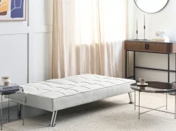 Divano letto 3 posti ROXEN Tessuto Beige chiaro