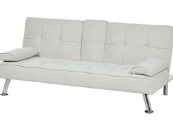 Divano letto 3 posti ROXEN Tessuto Beige chiaro