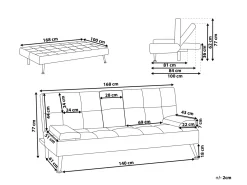 Divano letto 3 posti ROXEN Tessuto Grigio chiaro