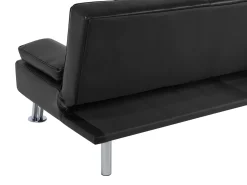 Divano letto 3 posti ROXEN Pelle sintetica Nero