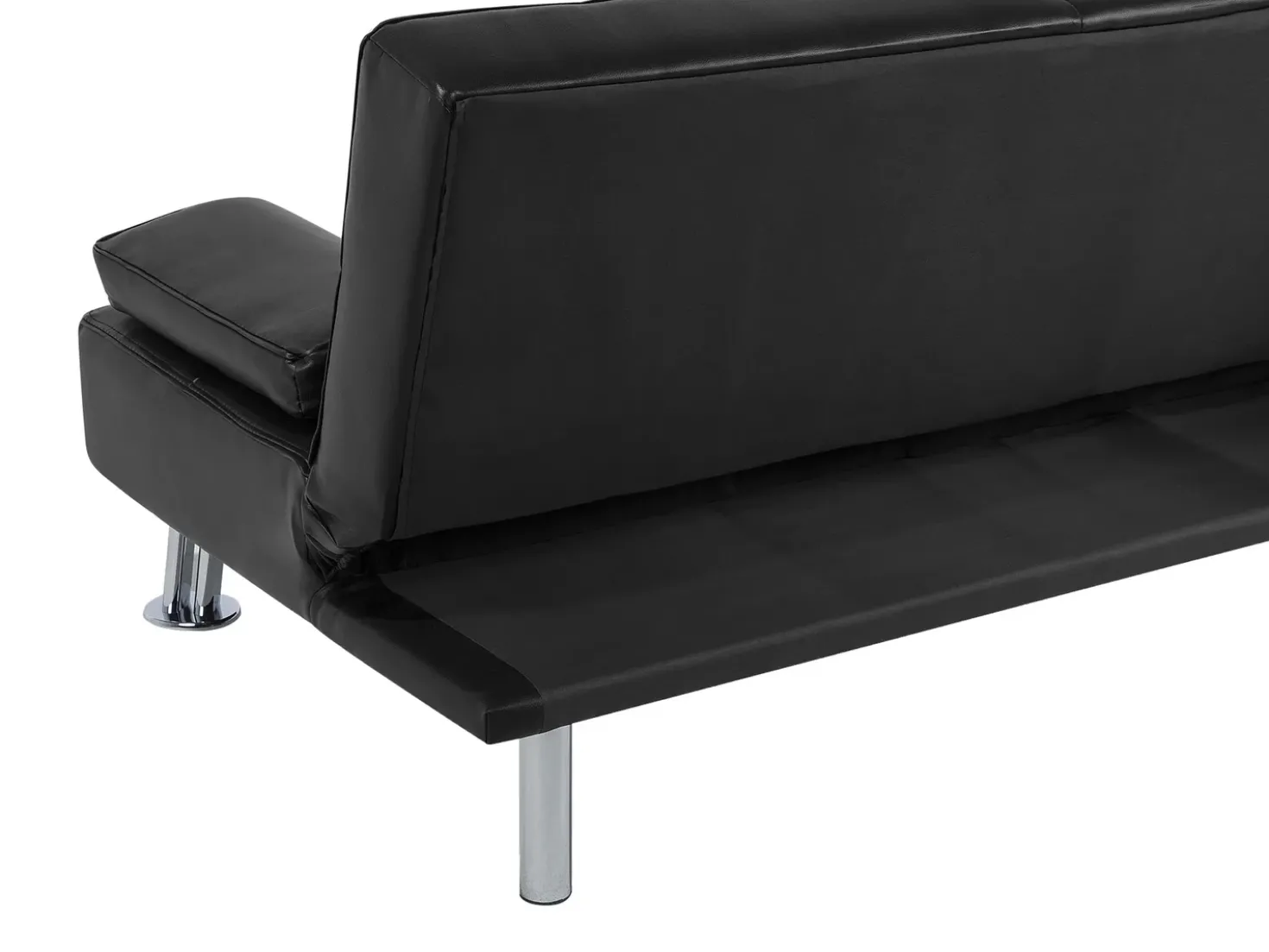 Divano letto 3 posti ROXEN Pelle sintetica Nero