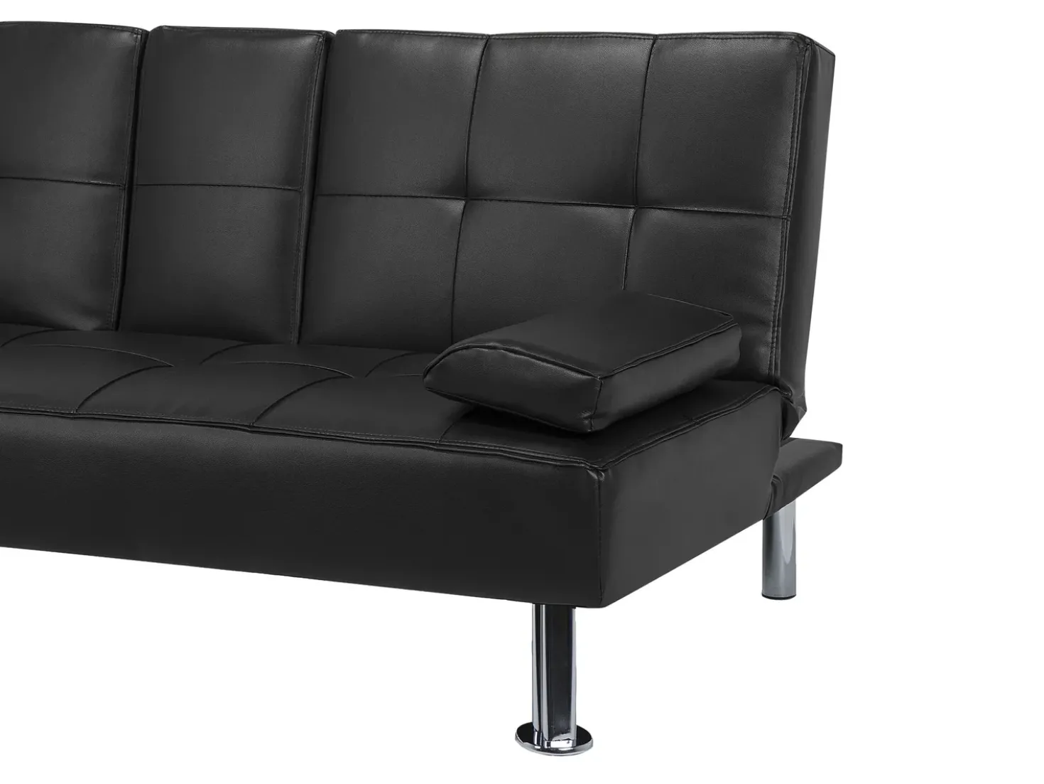 Divano letto 3 posti ROXEN Pelle sintetica Nero