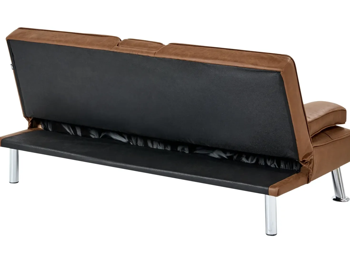 Divano letto 3 posti ROXEN Pelle sintetica Marrone dorato
