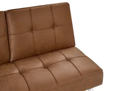 Divano letto 3 posti ROXEN Pelle sintetica Marrone dorato
