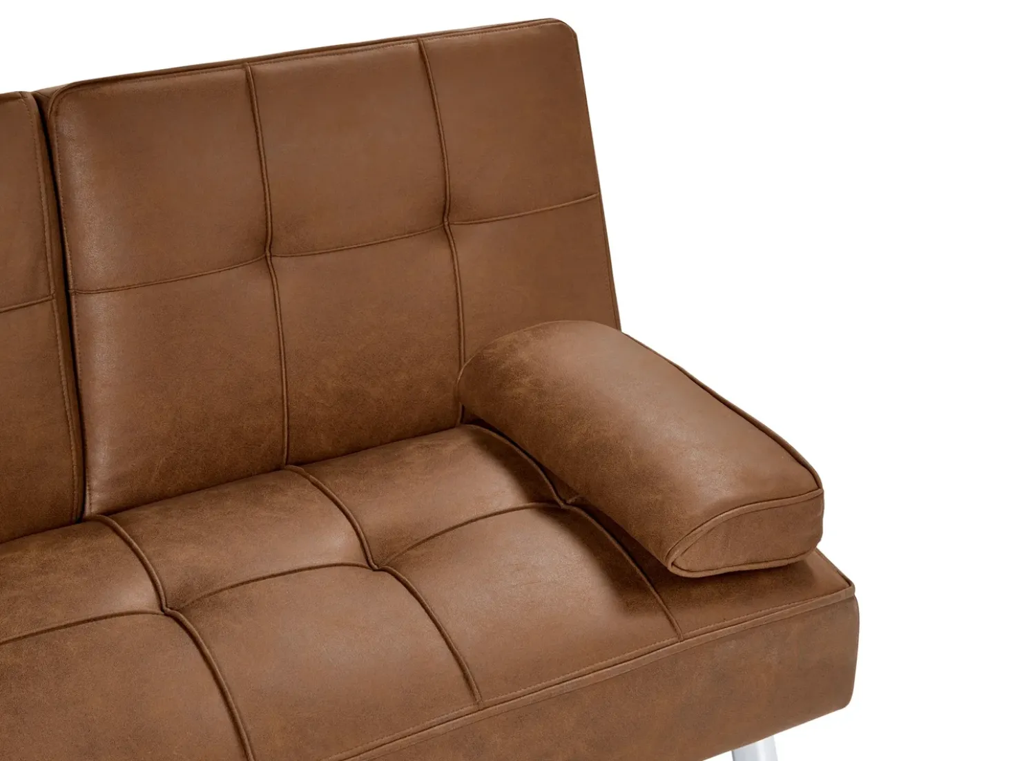 Divano letto 3 posti ROXEN Pelle sintetica Marrone dorato