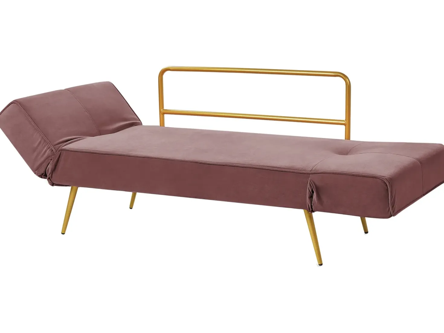 Divano letto 2 posti SAARELA Velluto Rosa
