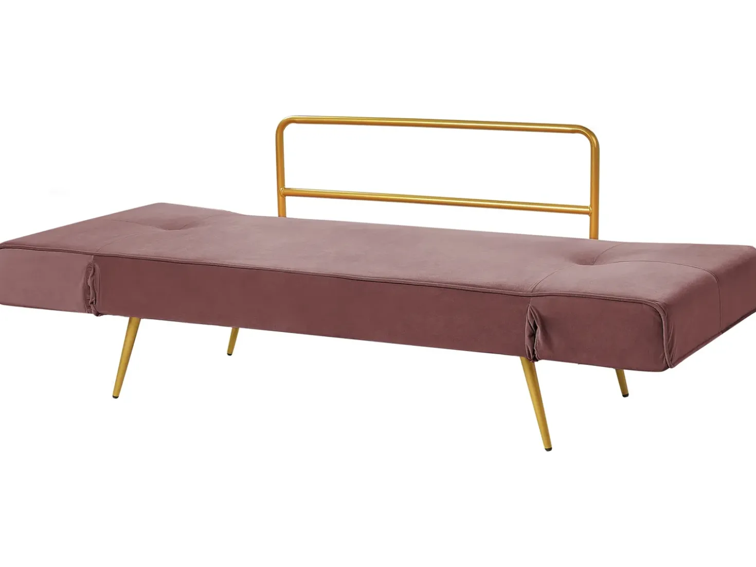 Divano letto 2 posti SAARELA Velluto Rosa
