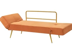 Divano letto 2 posti SAARELA Velluto Arancione