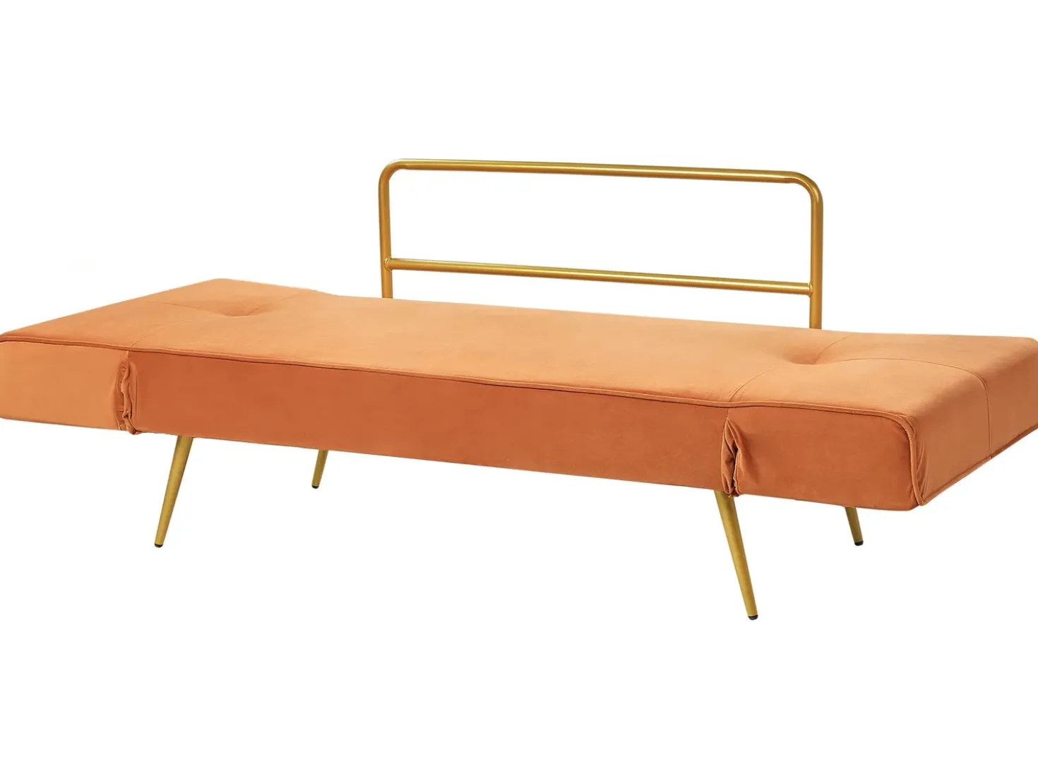 Divano letto 2 posti SAARELA Velluto Arancione