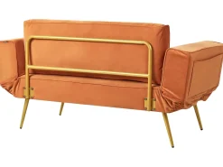 Divano letto 2 posti SAARELA Velluto Arancione