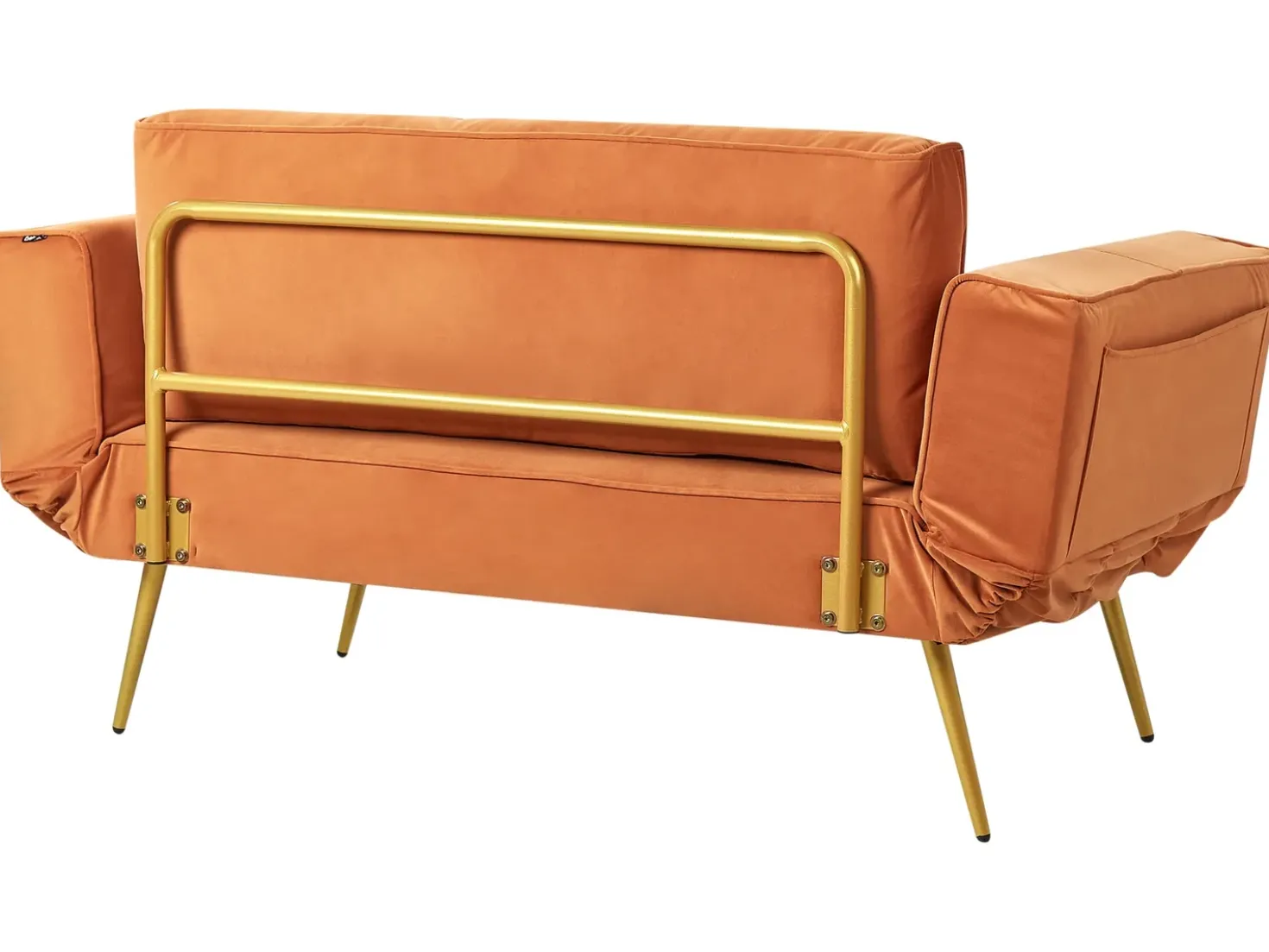 Divano letto 2 posti SAARELA Velluto Arancione